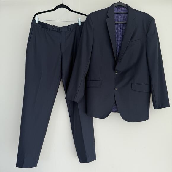 Ted Baker Endurance Suit Mens 40R Blue 100% Wool Jones Professional 32x30 Pants - Picture 2 of 16